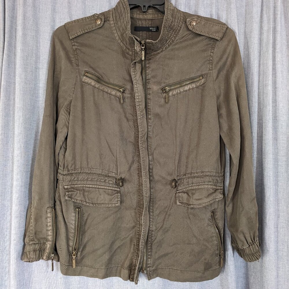 Max Jeans Women's Jacket M Green Army Gorpcore Tencel Outdoors Grunge Utility